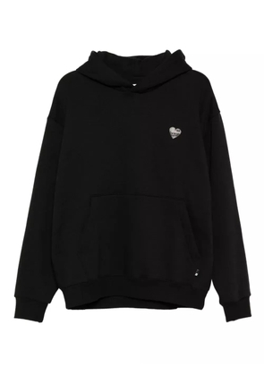 izzue logo-embroidered hoodie - Black