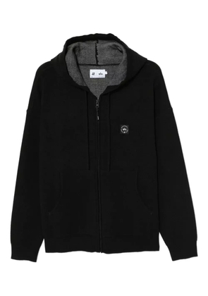 izzue logo knited hoodie - Black