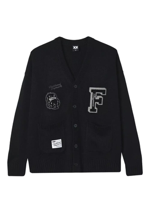 FINGERCROXX appliqué button cardigan - Black