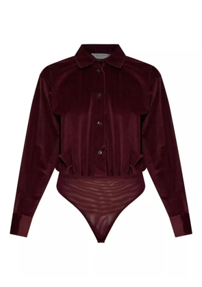 Max Mara velvet buttoned bodysuit - Red