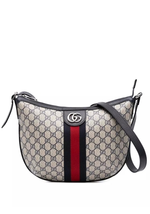 Gucci Pre-Owned 2016-2025 Small GG Supreme Web Ophidia Half Moon crossbody bag - Grey