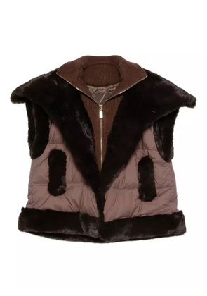 Max & Moi fur-trimmed quilted gilet - Brown