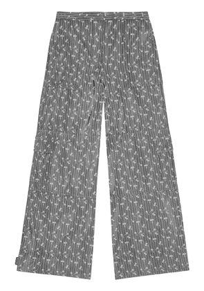 GANNI patterned-jacquard trousers - Grey