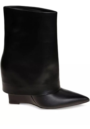 Sergio Levantesi fold-over pointed-toe boots - Black