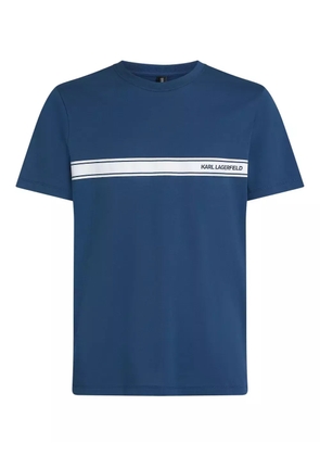 Karl Lagerfeld elongated-logo T-shirt - Blue