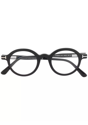 TOM FORD Eyewear polished-effect round-frame glasses - Black