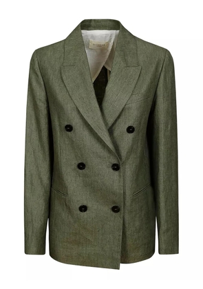 Montedoro double-breasted linen jacket - Green