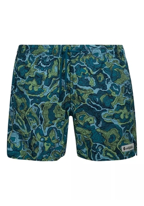 COTOPAXI topographic-pattern drawstring shorts - Blue