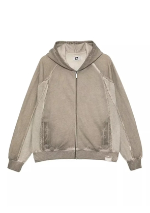 izzue logo-embroidered hoodie - Neutrals