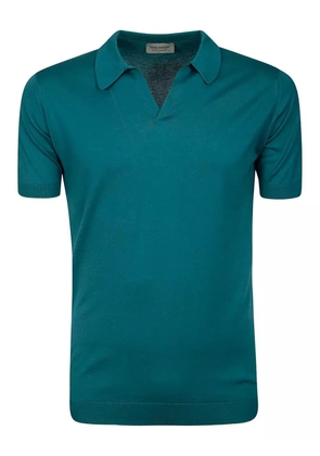 John Smedley V-neck polo-collar T-shirt - Blue
