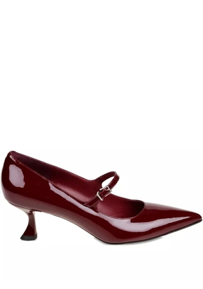 Sergio Levantesi 50mm patent-leather buckle pumps - Red