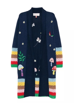 Mira Mikati graphic-embroidered coat - Blue