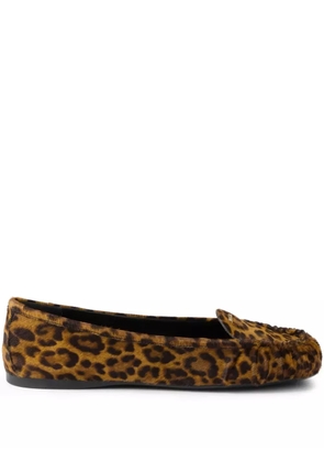 Prada leopard-print loafers - Brown