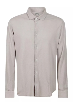 Fedeli long-sleeved cotton shirt - Grey