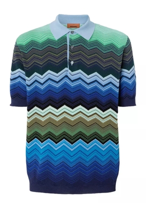Missoni zigzag-woven polo shirt - Blue