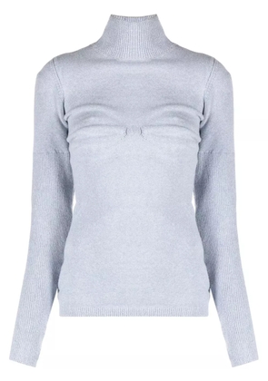 Sinead O'Dwyer high-neck ribbed-knit jumper - Blue