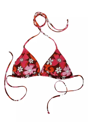 MC2 Saint Barth floral-print triangle bikini top - Pink