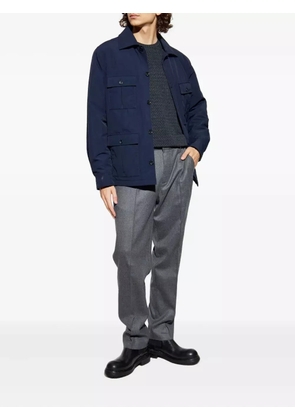 Giorgio Armani patterned-jacquard T-shirt - Blue