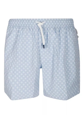 Fedeli floral-print swim shorts - Blue