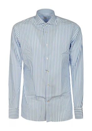 BORRIELLO NAPOLI striped point-collar shirt - Blue