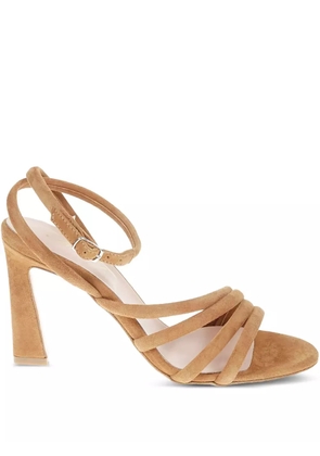 Anna F. 90mm ankle-strap suede sandals - Brown