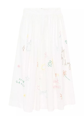 Mira Mikati scribble-embroidered skirt - Neutrals