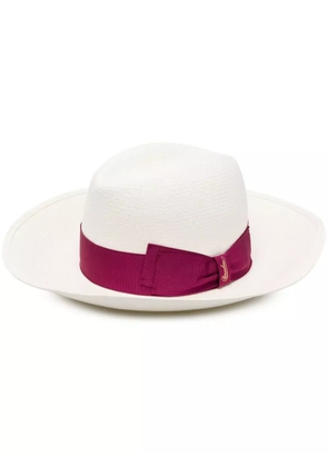 Borsalino interwoven side-bow straw fedora - Neutrals