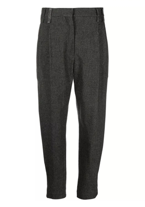 Brunello Cucinelli Monili-embellished tapered trousers - Grey