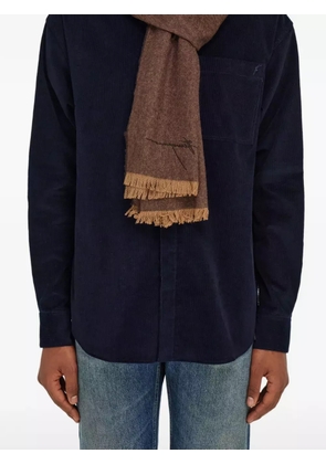 Ferragamo chevron-pattern fringed scarf - Brown
