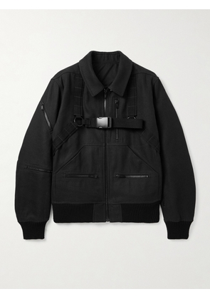 Rick Owens - Belted Linen and Wool-Blend Bomber Jacket - Men - Black - IT 48