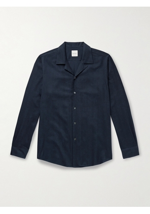 Paul Smith - Convertible-Collar Herringbone Cotton and Lyocell-Blend Shirt - Men - Blue - S