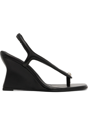 Paris Georgia Black Valentina Wedge Heeled Sandals