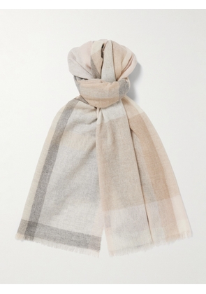Johnstons of Elgin - Frayed Checked Cashmere Scarf - Men - Multi