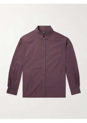 Willy Chavarria - Veterano Button-Down Collar Checked Cotton-Poplin Shirt - Men - Burgundy - S