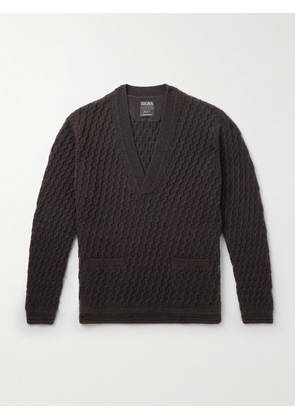 Zegna - Cable-Knit Oasi Cashmere Sweater - Men - Black - IT 48