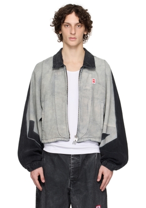 Rivington Roi Rebis Gray & Black Father Agency Trucker Denim Jacket