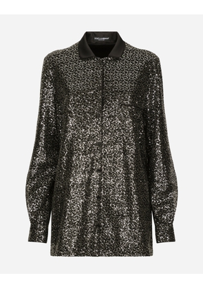 Dolce & Gabbana Sequined Shirt - Woman Shirts And Tops Multi-colored 44