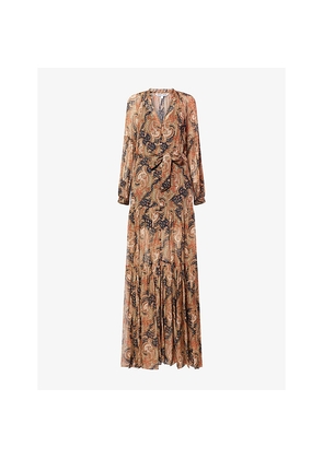 Womens Veronica Beard Isra Paisley Silk Maxi Dress
