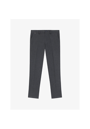 Mens Boss Herringbone Slim-Leg Stretch-Woven Trousers