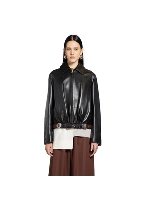 Belted Jacket in Nappa Lambskin