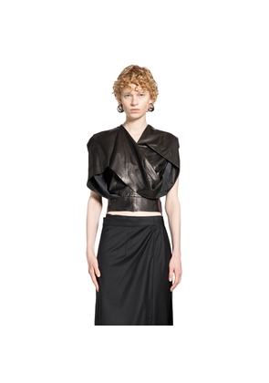 Leather Top with Floral Details