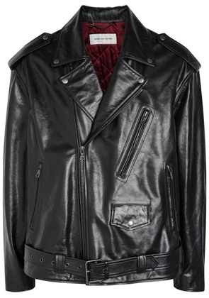 Dries Van Noten Lodz Floral-print Leather Biker Jacket - Black - S