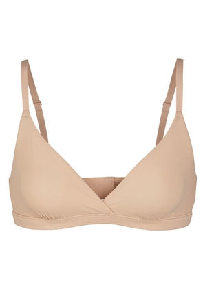 Skims Stretch-jersey Crossover Bralette - Beige - XL (UK16 / XL)