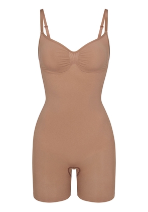 Skims Seamless Sculpt Mid-thigh Bodysuit - Light Brown - M (UK12 / M)