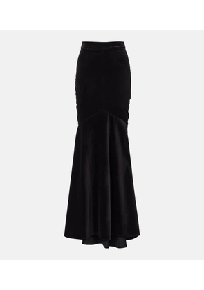 Patou Cotton-blend velvet maxi skirt