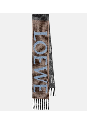 Loewe Logo alpaca and wool-blend scarf