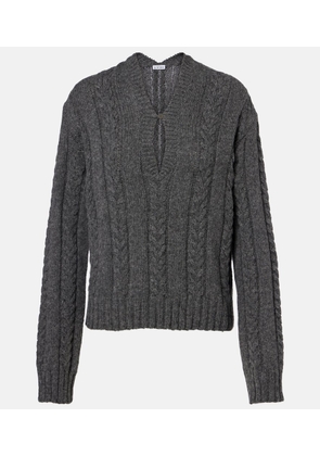 Loewe Cable-knit wool mouline sweater