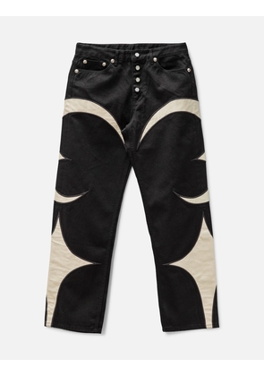 TC LEATHER DENIM PANTS