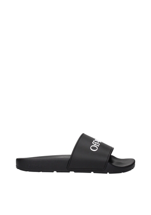 Off-White Black Cotton Slippers Sandals - EU37/US7