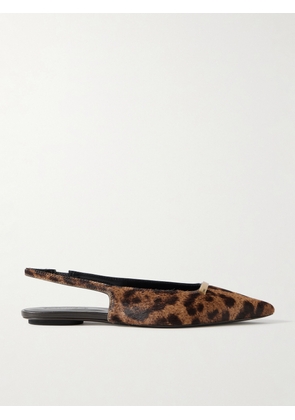 Tod's - Embellished Leopard-print Calf Hair Slingback Flats - Animal print - IT36,IT36.5,IT37,IT37.5,IT38,IT38.5,IT39,IT39.5,IT40,IT40.5,IT41,IT41.5,IT42